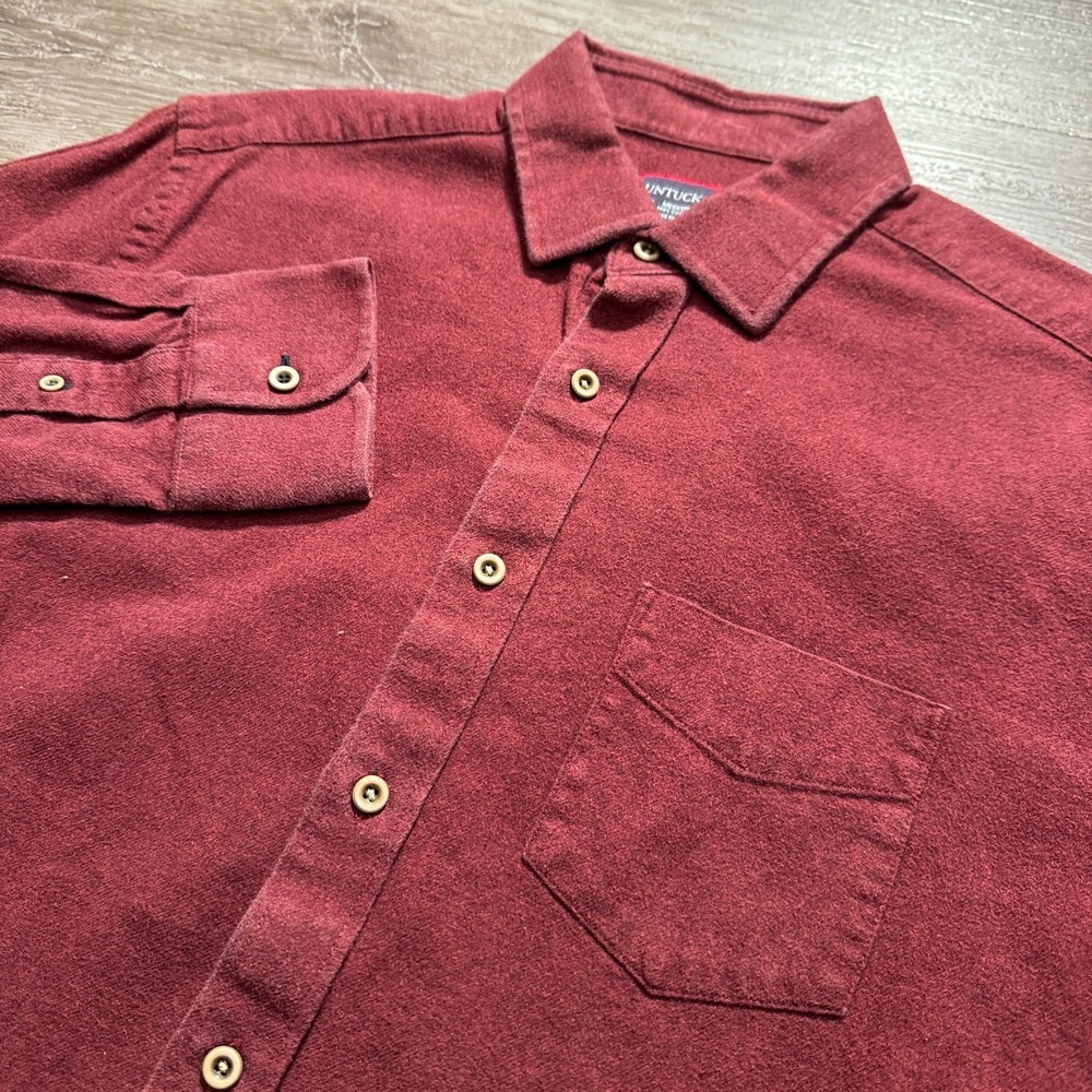 Untuckit Shirt Mens Medium Red Maroon Preppy 100% Cotton Minimalist Classiccore